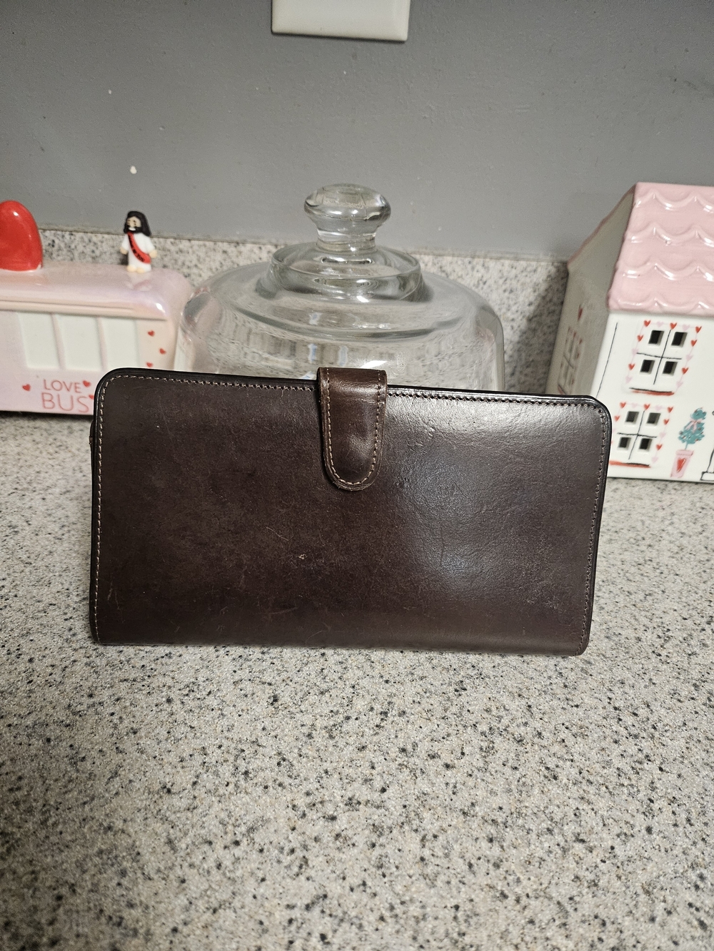 COACH VTG MAHOGANY BROWN LEATHER CHECKBOOK KISSLOCK PURSE BAG WALLET RARE!